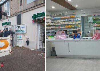 Il ripristino dei luoghi dopo il furto alla farmacia di tropea