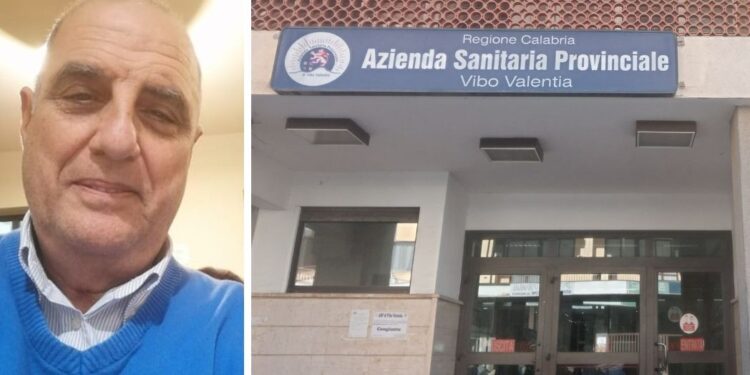 Pino Conocchiella e la sede dell'Asp di Vibo Valentia