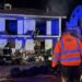 I soccorsi sul luogo dell'esplosione della bombola di gas avvenuta in una palazzina a Bisignano, in Calabria
