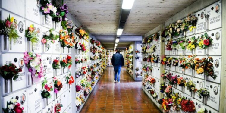 Alcuni loculi in un cimitero