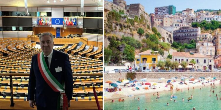 Il sindaco di Pizzo, Sergio Pititto, e una immagine della Marina di Pizzo Calabro