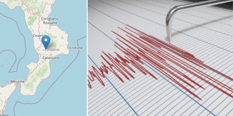 Il terremoto rilevato dall'Ingv a Serrastretta, in Calabria