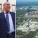 Il presidente della Provincia di Crotone, Fabio Manica, il sindaco Vincenzo Voce ed il sito interessato dalla bonifica da parte di Eni