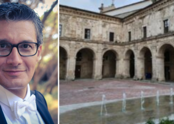 A sinistra il maestro Eliseo Castrignanò a destra un'area del Conservatorio