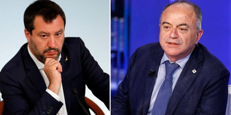 Il leader della Lega e vicepremier, Matteo Salvini, e il magistrato calabrese Nicola Gratteri, Procuratore a Napoli