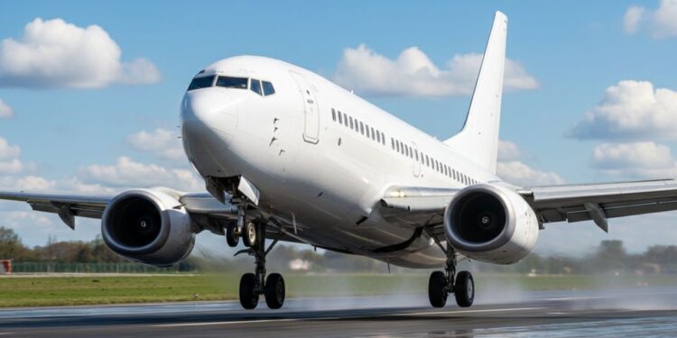 Un aereo in fase di decollo
