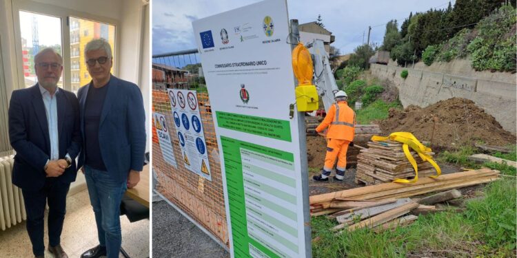 Il cantiere dei lavori sull'impianto nell'area di Motta San Giovanni, in Calabria, annunciati dal sub commissario alla depurazione Tonino Daffinà