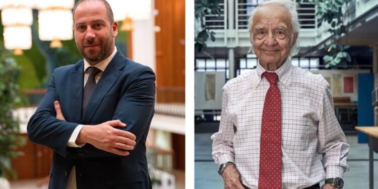 Il presidente della Fondazione Augurusa, Francesco Augurusa, e il compianto Antonino Zichichi, fisico e divulgatore scientifico