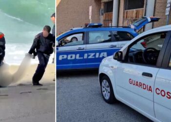 La Polizia e la Guardia Costiera intente a recuperare il corpo senza vita di una persona a Tropea