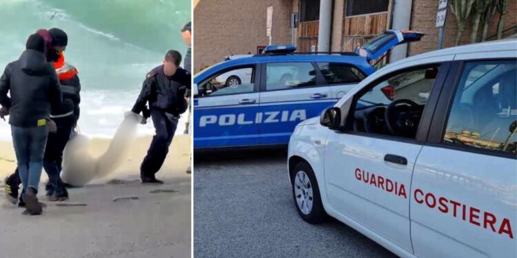 La Polizia e la Guardia Costiera intente a recuperare il corpo senza vita di una persona a Tropea