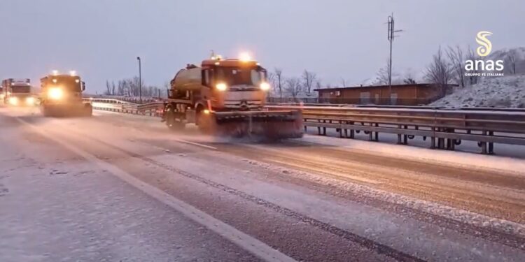 I mezzi dell'Anas attivati in Calabria con il Piano Neve
