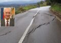 Il coordinatore-di-Forza Italia Michele Comito e un tratto della provinciale 47