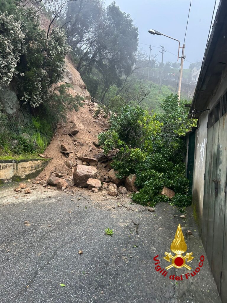 La frana a Mesoraca, in Calabria