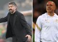 Gennaro Gattuso, commissario tecnico dell'Italia, e Francesco Calzona, allenatore della Slovacchia