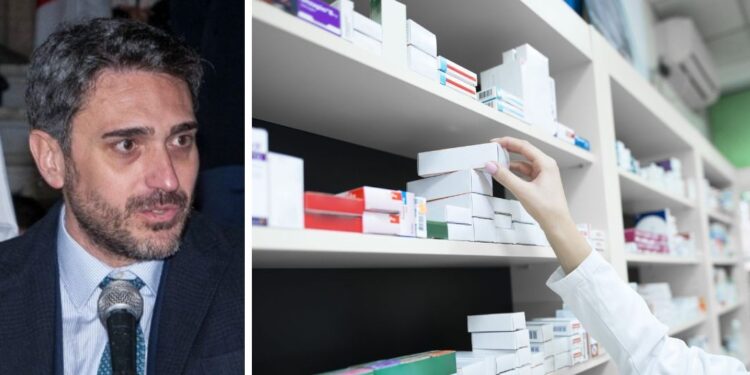 Il senatore Nicola Irto (Pd) e diversi farmaci