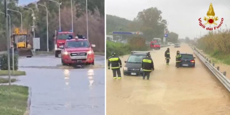 gli interventi dei vigili del fuoco nella zona di Cosenza
