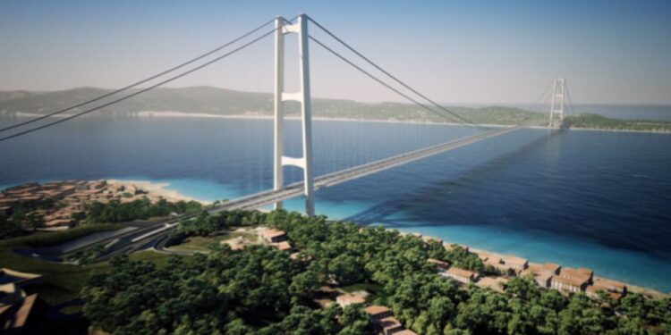 Il render del Ponte sullo Stretto di Messina