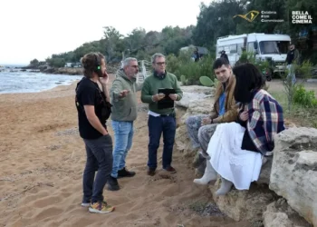 Un'istantanea delle riprese - Foto Ansa