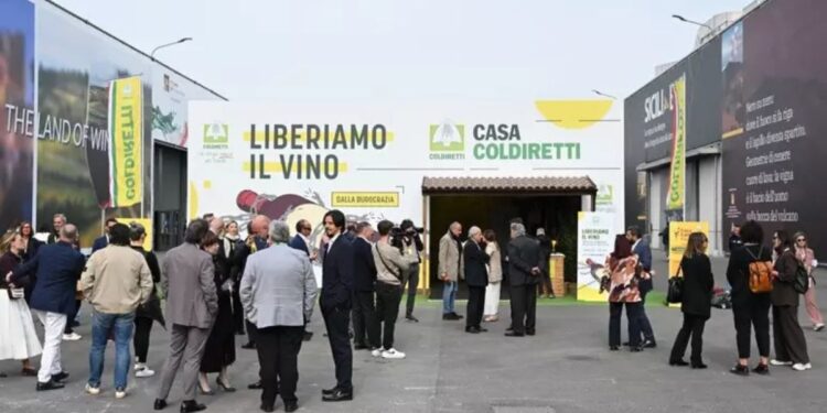 Lo stand di Coldiretti Calabria al Vinitaly 2026 di Verona