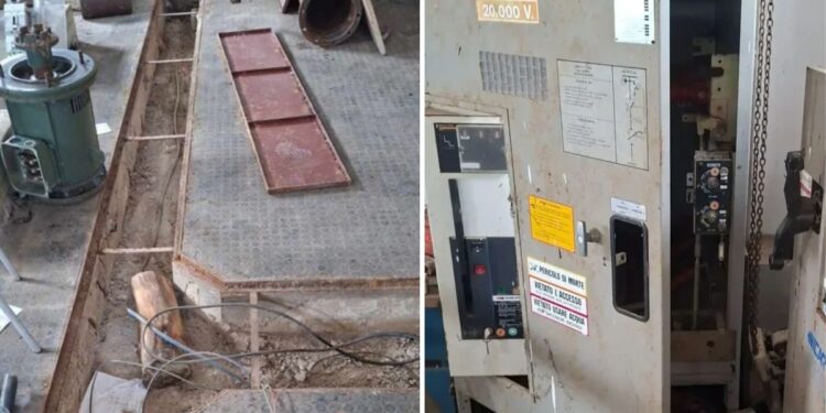 L'impianto di erogazione idrica danneggiato in Calabria