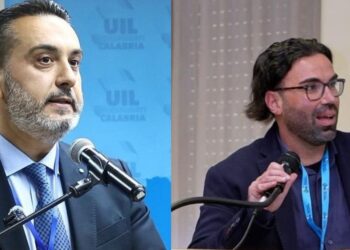 Francesco De Biase, segretario generale della UIL Pensionati Calabria, ed Emanuel Pasquale Azzarà, segretario generale della Uil Poste Calabria