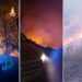 L'incendio sviluppatosi nella provincia di Catanzaro e i vigili del fuoco in azione