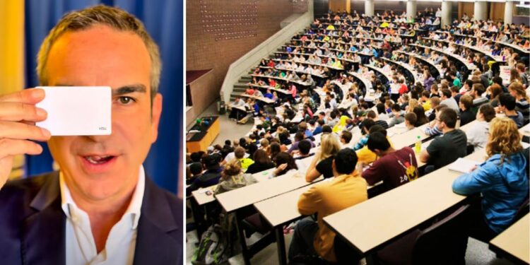 Roberto Occhiuto, presidente della Regione Calabria, mostra la card del Reddito di merito destinata agli studenti delle università