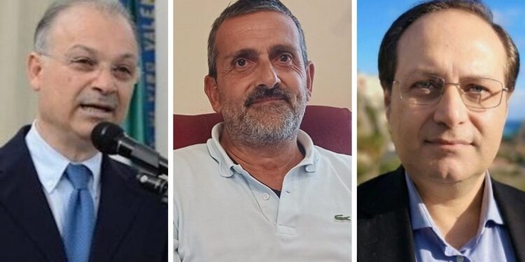 Da sinistra Giuseppe Rodolico, Giovanni Macrì e Antonio Piserà