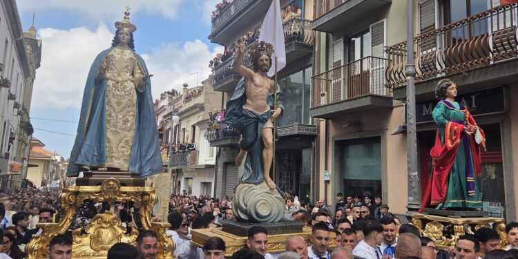 Il sacro trittico al termine dell'Affrontata (Foto Eugenio Selvaggio)