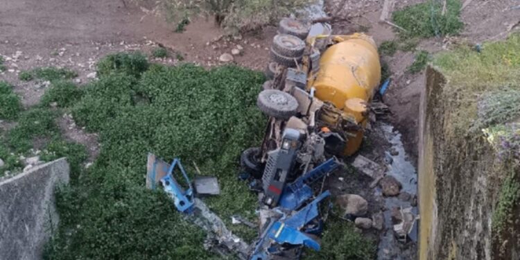 La betoniera coinvolta nell'incidente in Calabria
