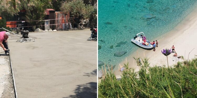 I lavori di recupero del parcheggio in Località La Grazie e il soccorso in mare nella spiaggia di Michelino