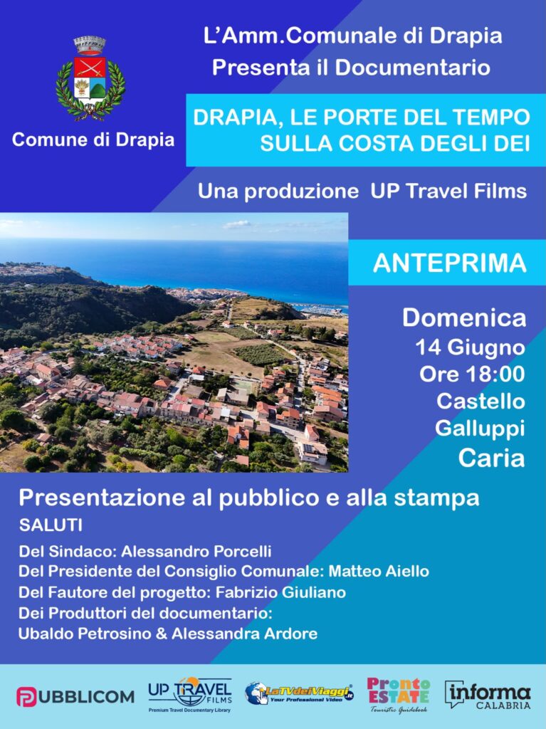La locandina dell'evento di presentazione del documentario su Drapia e la Costa degli Dei
