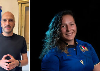 Il sindaco Fabio Signoretta e la campionessa azzurra Gaia Maris