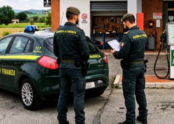 La Guardia di finanza e un distributore di gasolio agricolo