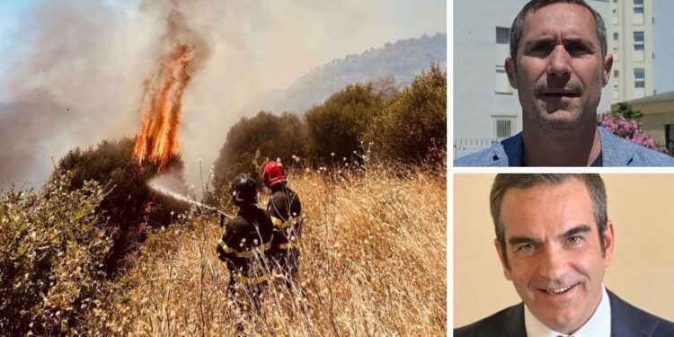 Incendio in Calabria Alecci e Occhiuto