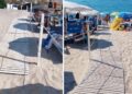 La passerella per disabili non idonea a Baia di Riaci di Ricadi