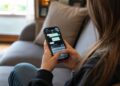 Una ragazza allo smartphone mentre è in chat