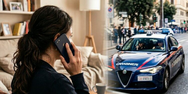 La telefonata ai carabinieri di una donna per la richiesta di intervento