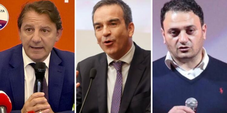Da sinistra: Pasquale Tridico, Roberto Occhiuto e Giovanni Cugliari