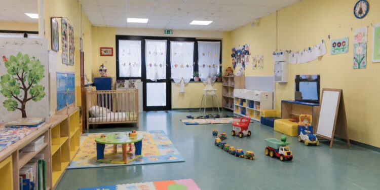 Un'aula di un asilo