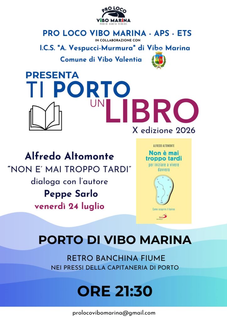 La locandina di presentazione del libro di Alfredo Altomonte