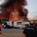 L'incendio sviluppatosi a Palmi