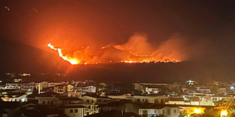 L'incendio nel Pollino in Calabria