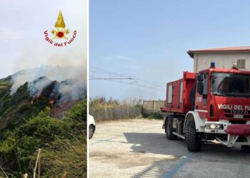 L'incendio sviluppatosi a Zambrone, lungo la Costa degli Dei