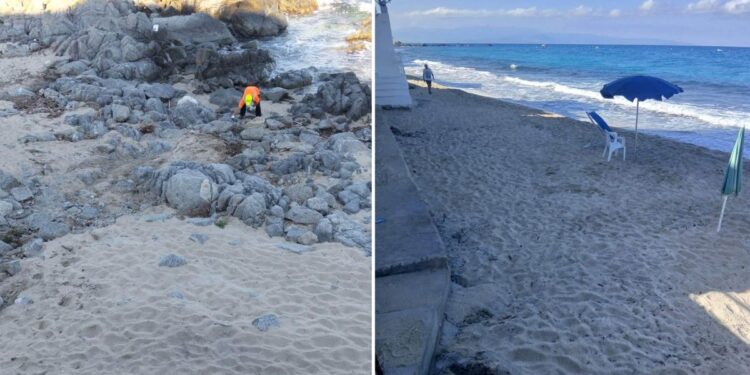 Gli interventi di pulizia sulle spiagge di Ricadi