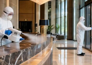 La sanificazione di un hotel