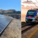 Un treno e un impianto fotovoltaico