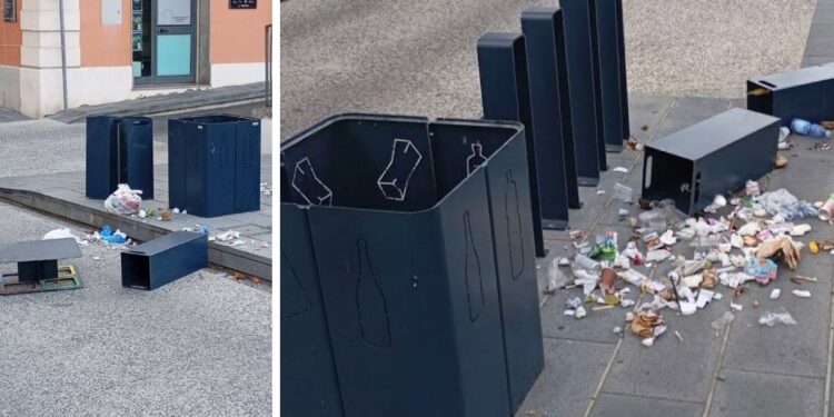 Raid vandalico in piazza Santa Maria a Vibo Valentia