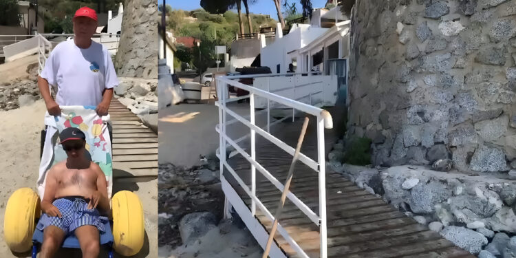 Spiaggia Petrario inaccessibile disabili