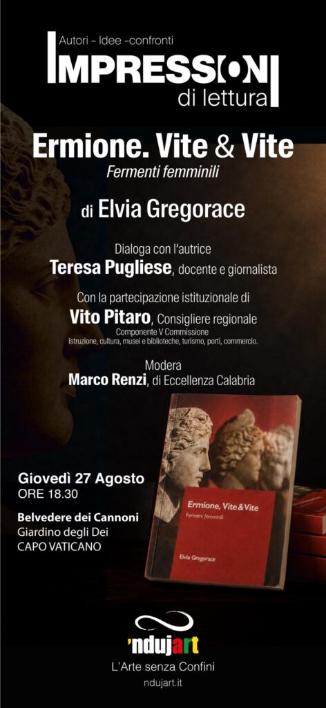 La locandina di presentazione del libro di Elvia Gregorace a Capo Vaticano